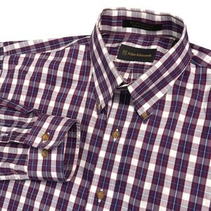 Allen Edmonds Mens Plaid Button Down Shirt‎ Long Sleeve Size Medium EUC!